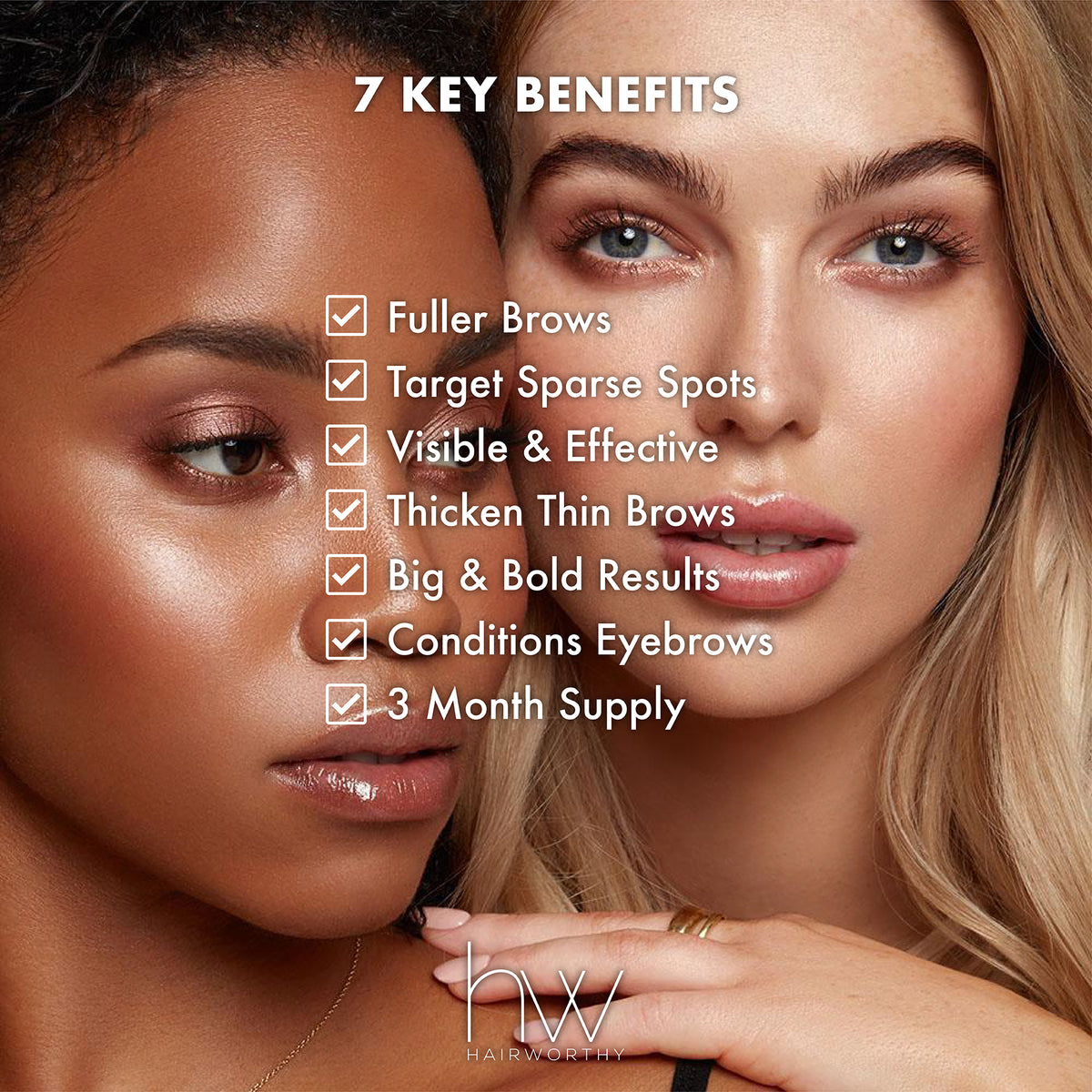 Key benefits overview of the Everle Brow Peptide Serum